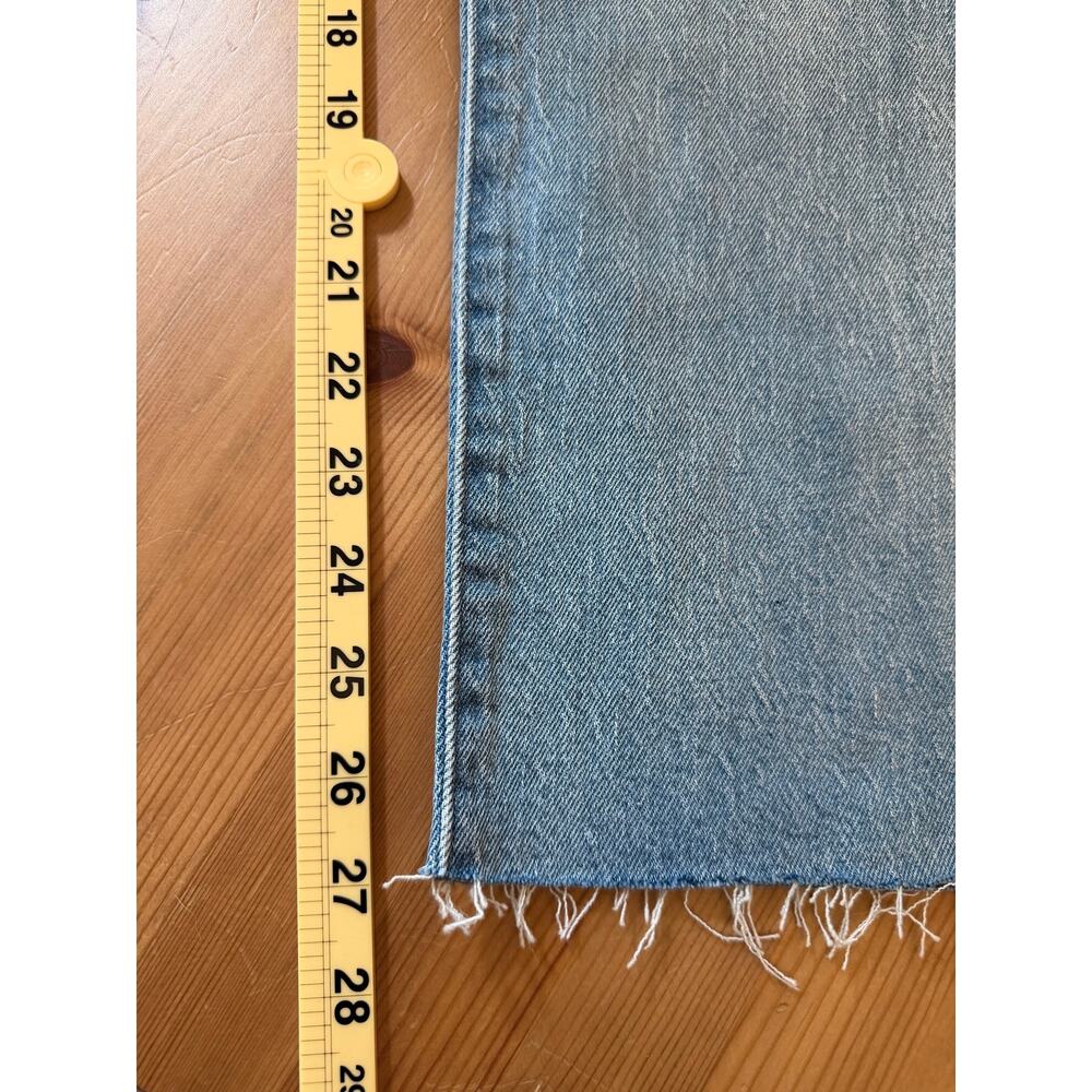 Madewell The High Rise Slim Boy Jean 28  Distressed Straight Leg Raw Hem Jeans - Picture 9 of 9